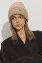 Бежевая шерстяная шапка Loewe с вышитым логотипом
