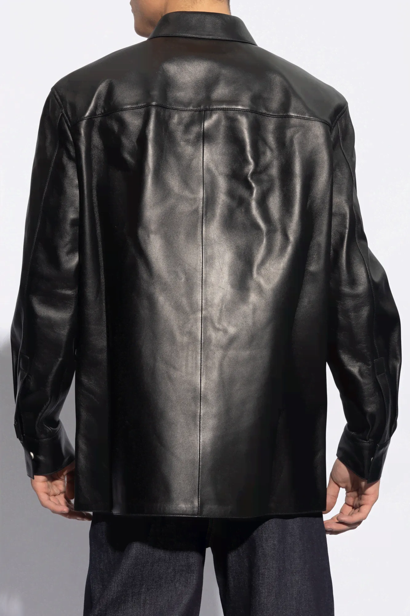 Кожаная куртка-рубашка Loewe-4